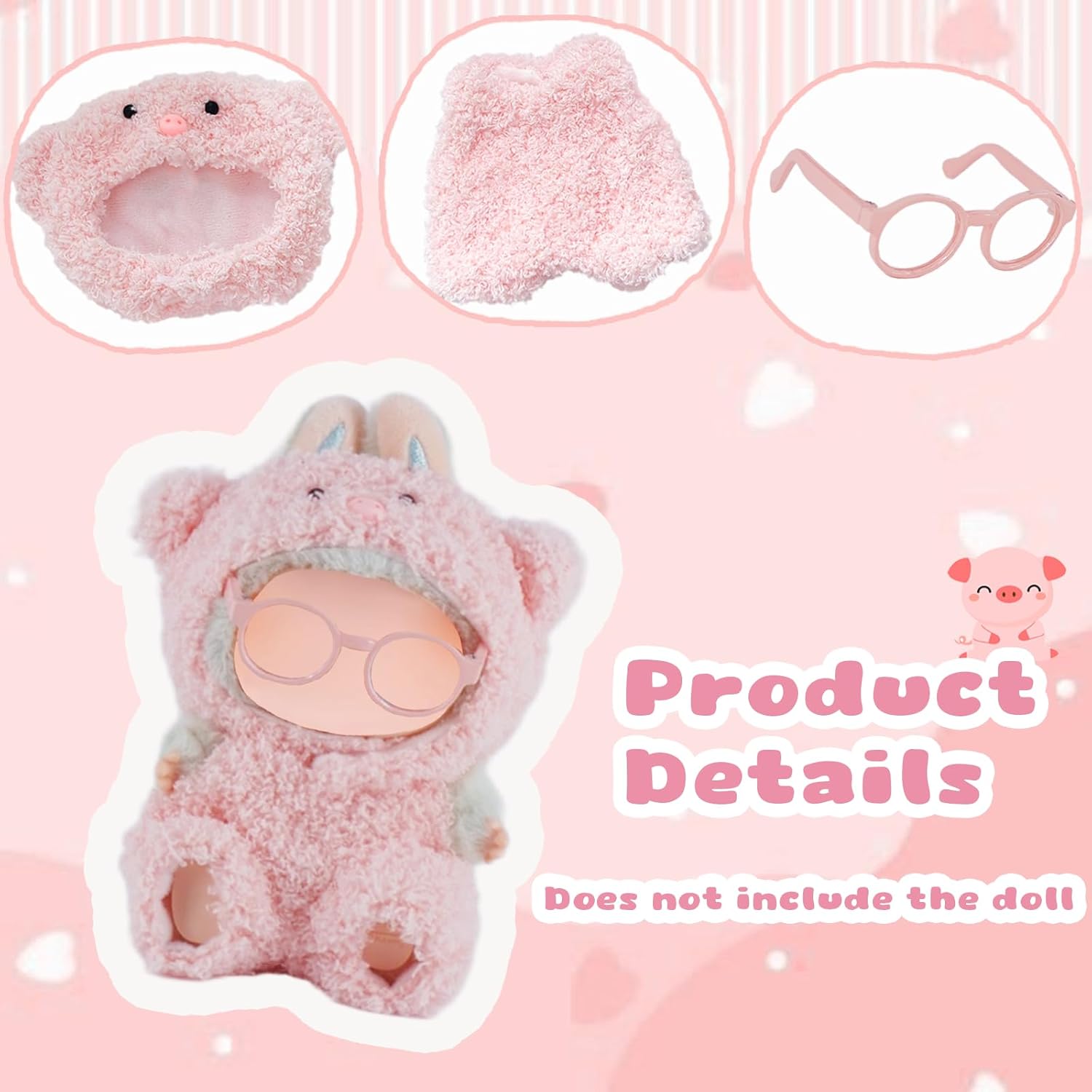 Clothing set for Labubu figure – fits keychain & collectible figure (doll not included)