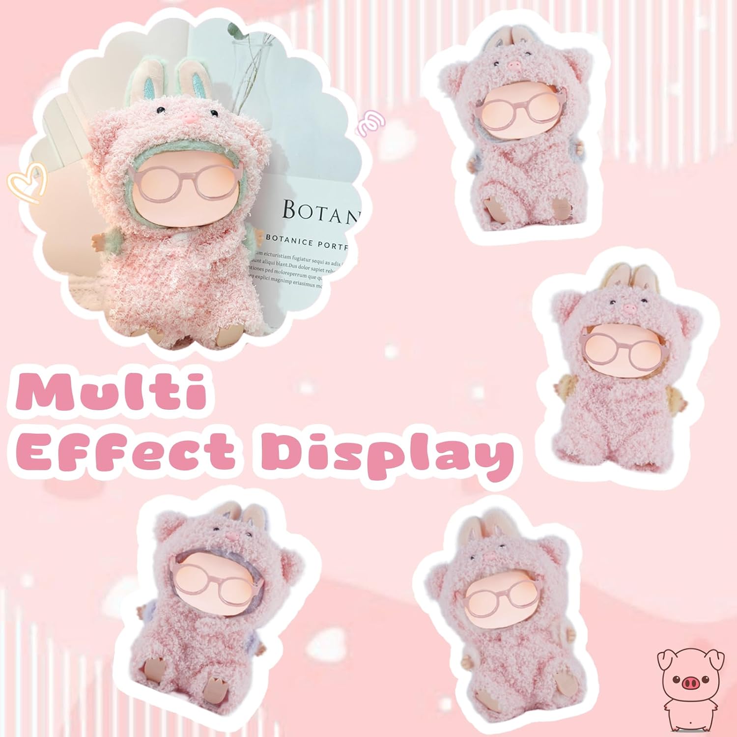 Clothing set for Labubu figure – fits keychain & collectible figure (doll not included)