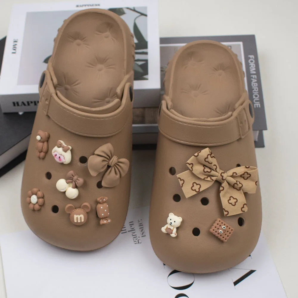 YYDS Brown Theme Series – Shoe Decorations for Open Toe Shoes
