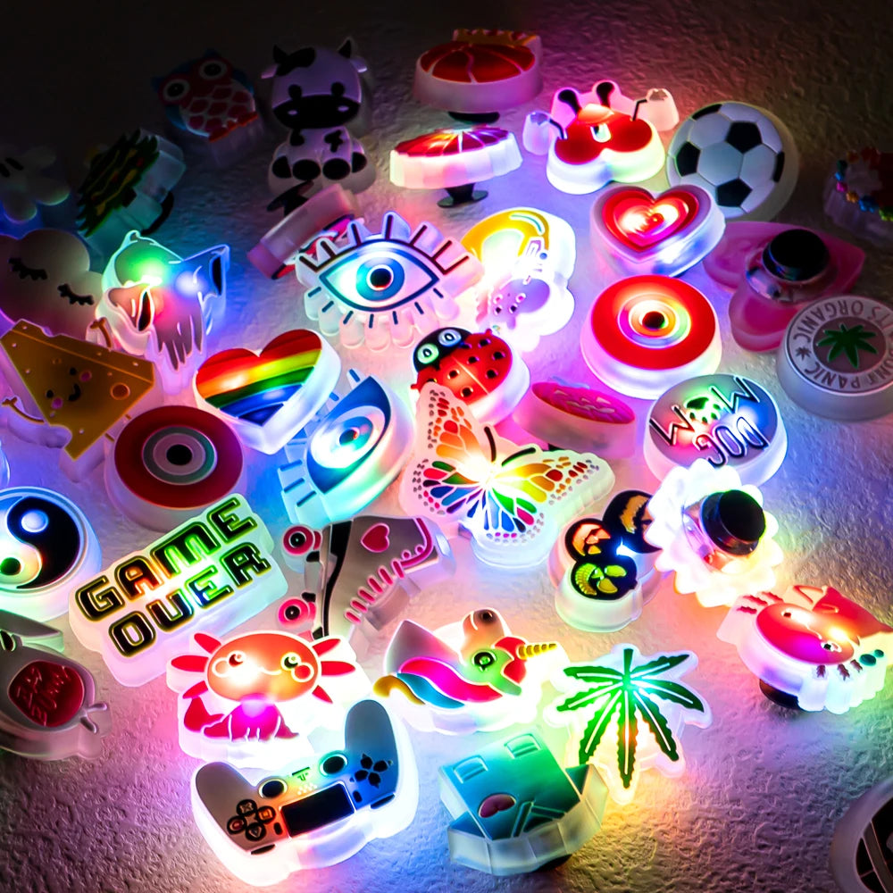 1 pc Luminous Shoe Decoration with LED – Animals, Plants & Hearts for Children