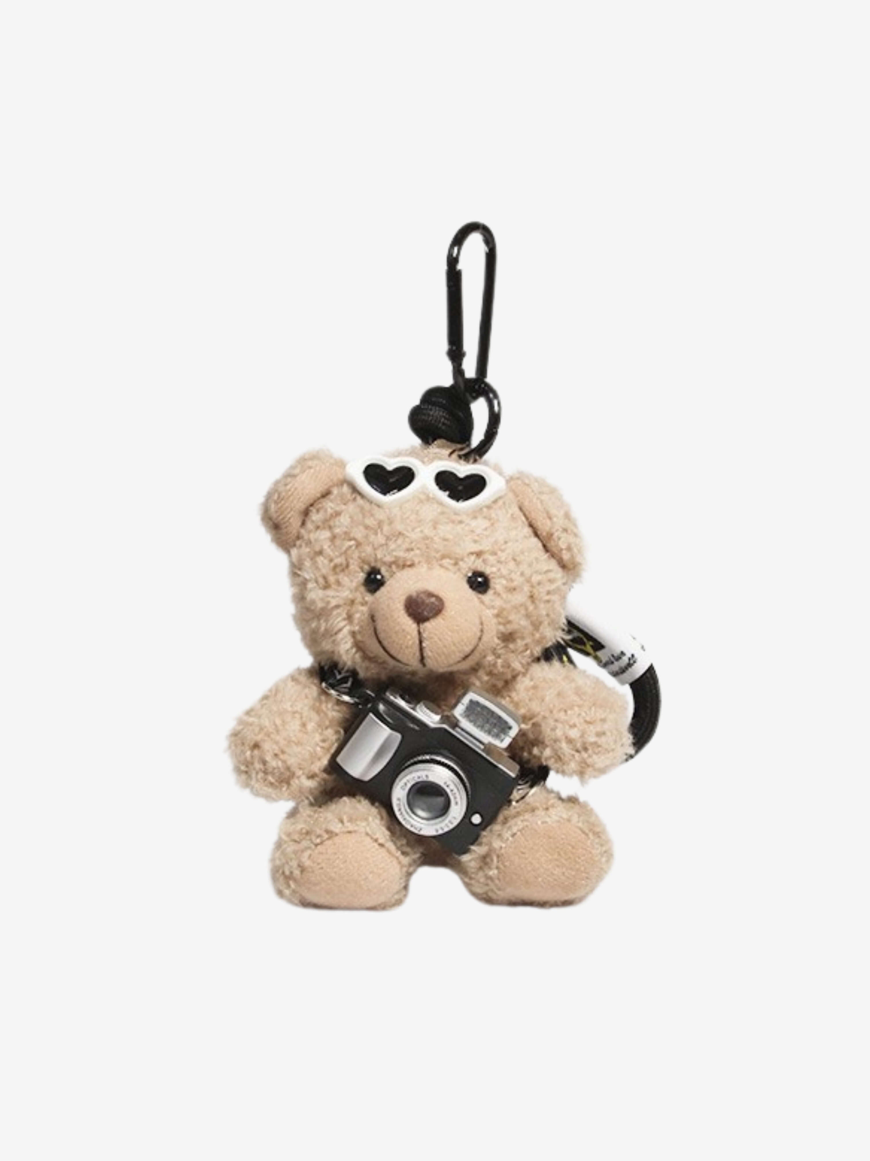 Photographer teddy bear bag charm