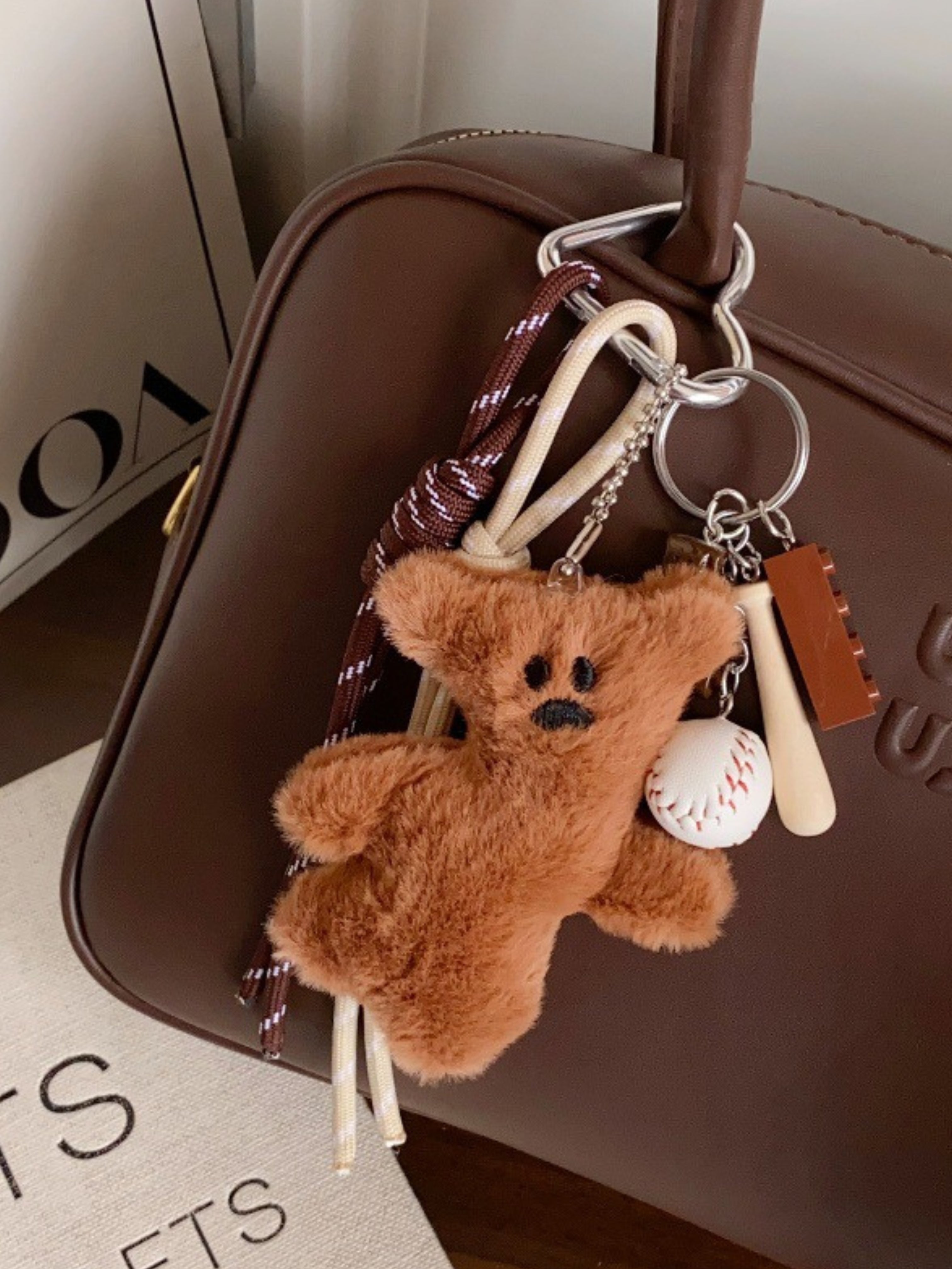 Cute teddy bear bag charm