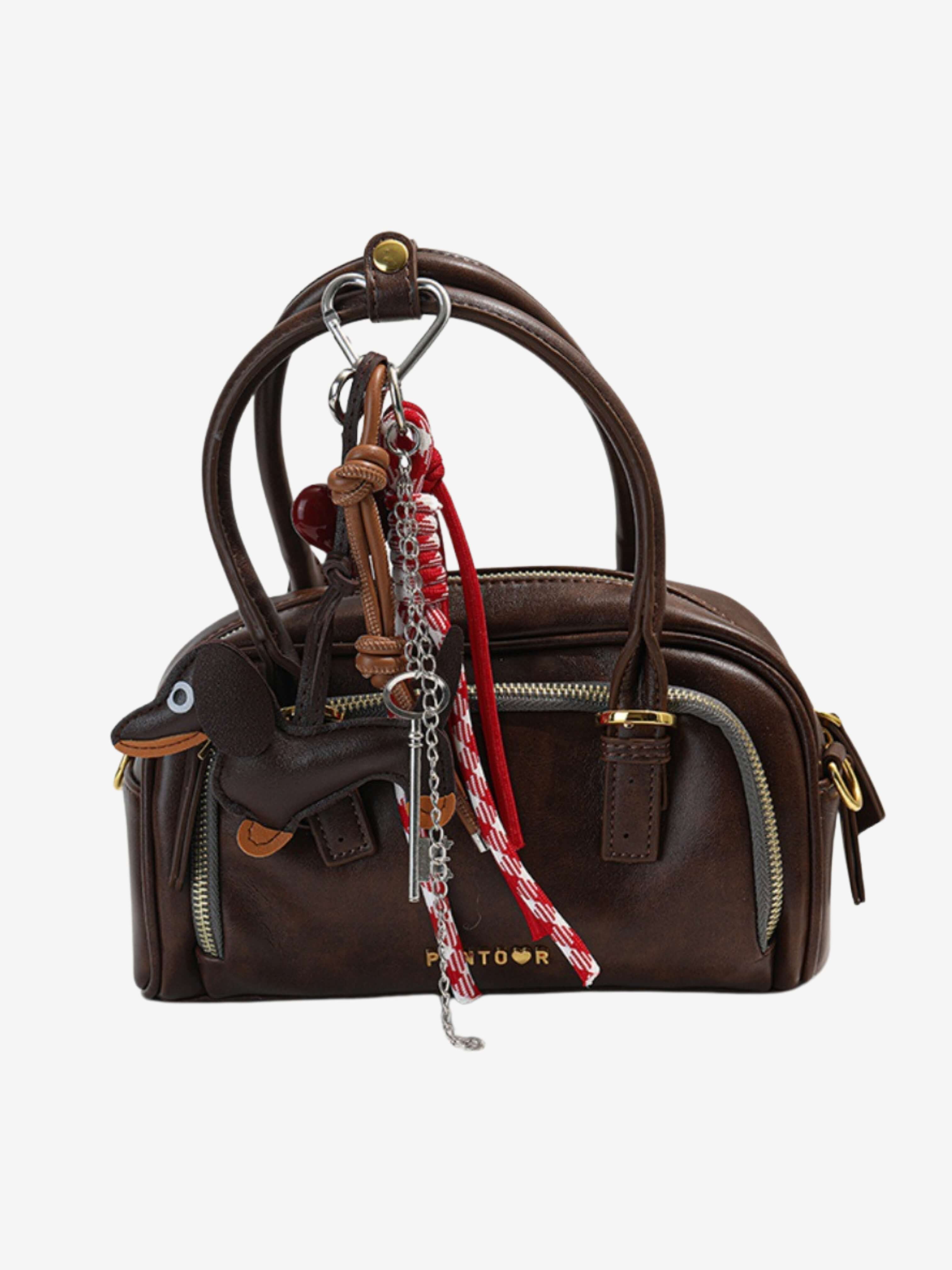 Charming dachshund bag charm
