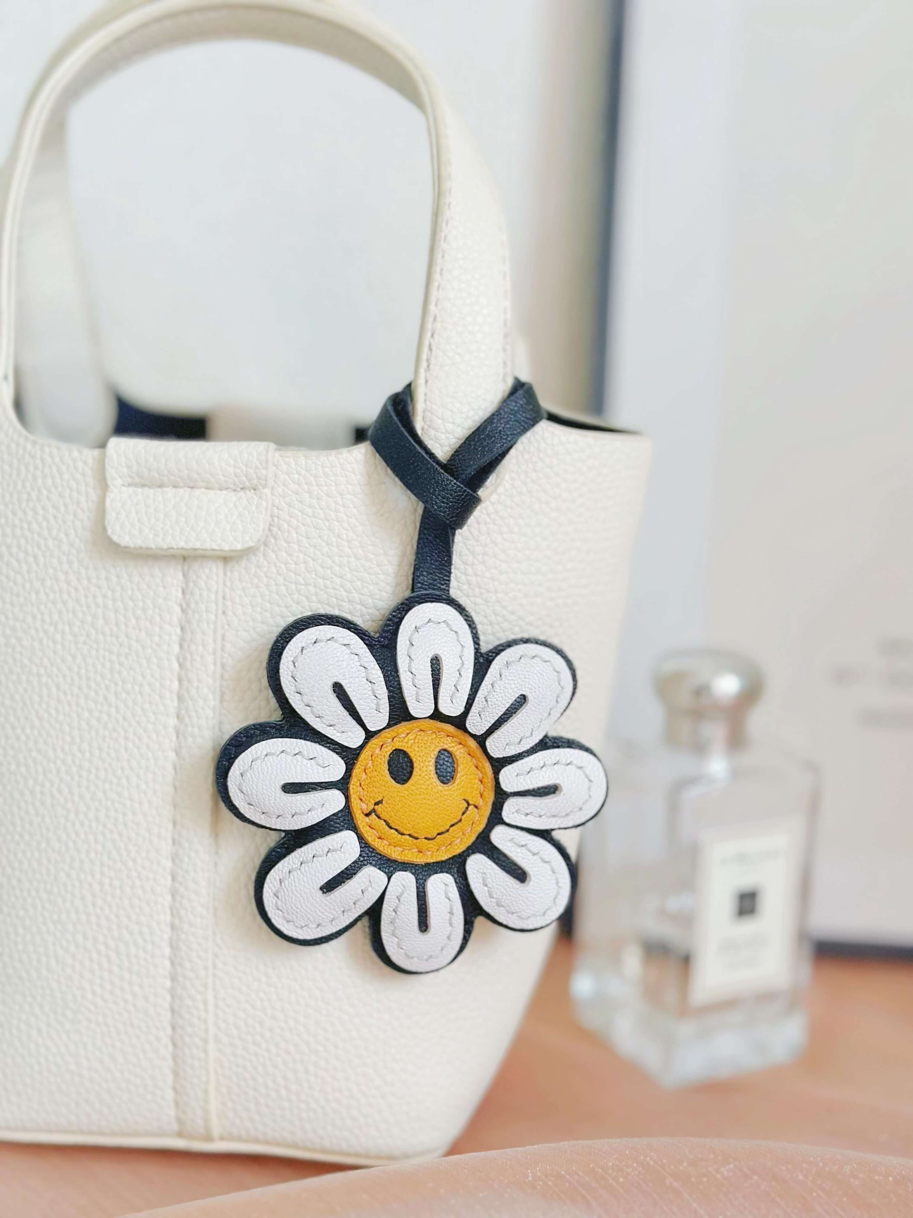Happy flower bag charm
