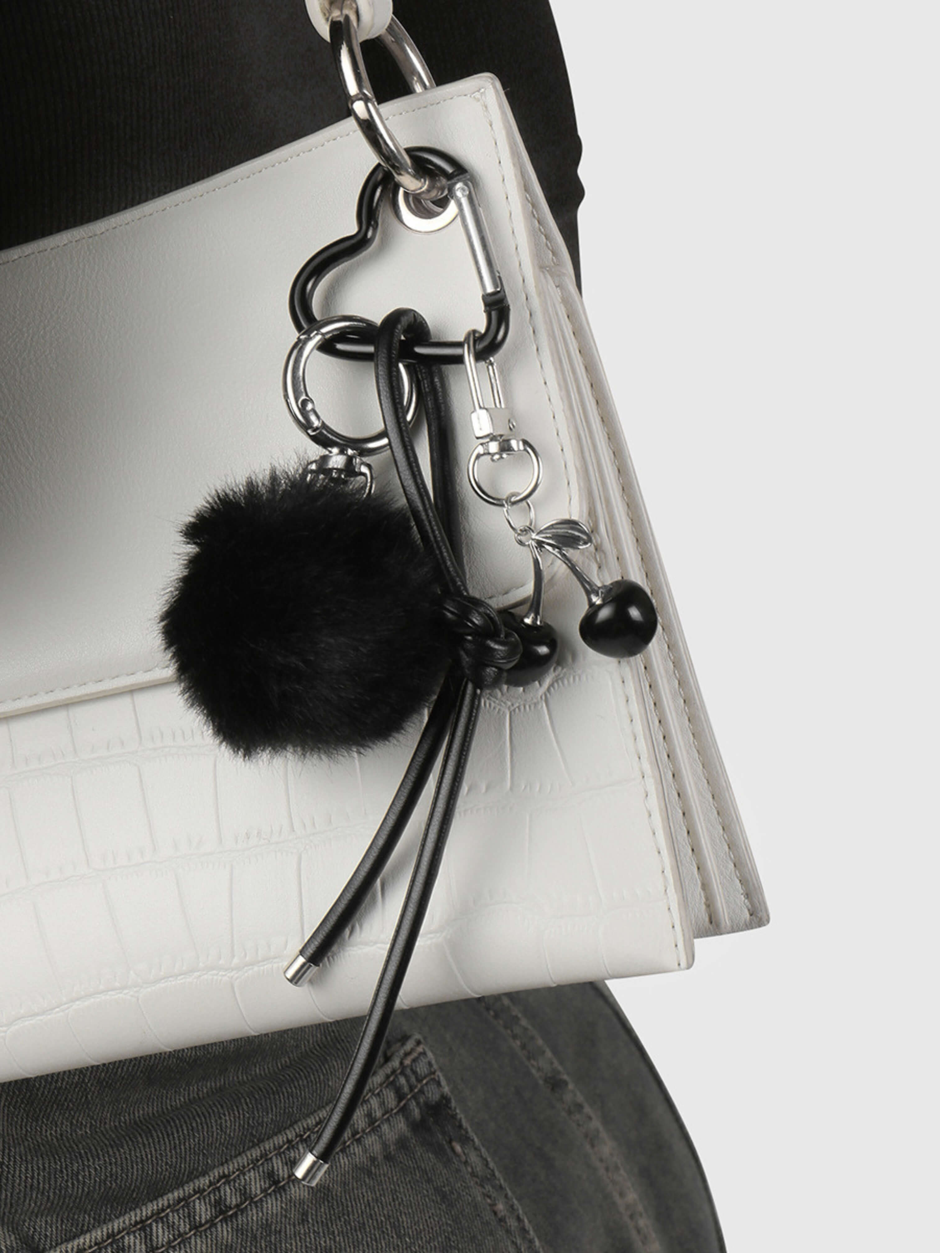 Black cherry bag charm