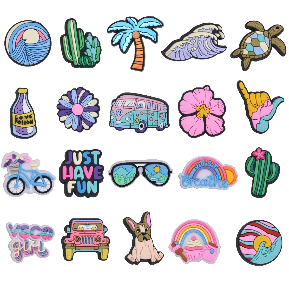 Summery Travel Charms – Shoe Decorations for Clogs &amp; Sandals