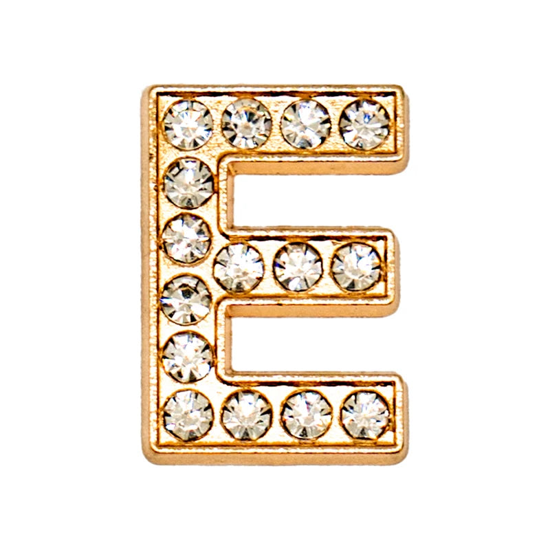 1 pc Luxurious Metal Charm – Bling Shoe Decoration with Gold-Colored Letters 