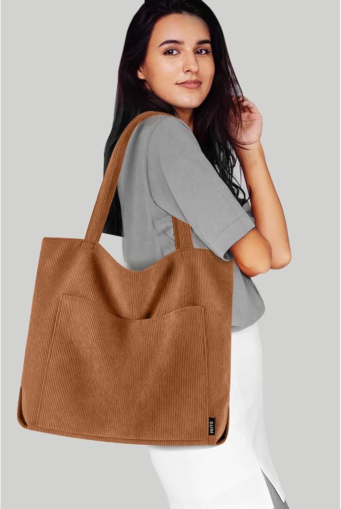 Corduroy Shoulder Bag – Smart, Stylish &amp; Spacious Bag for Everyday Use