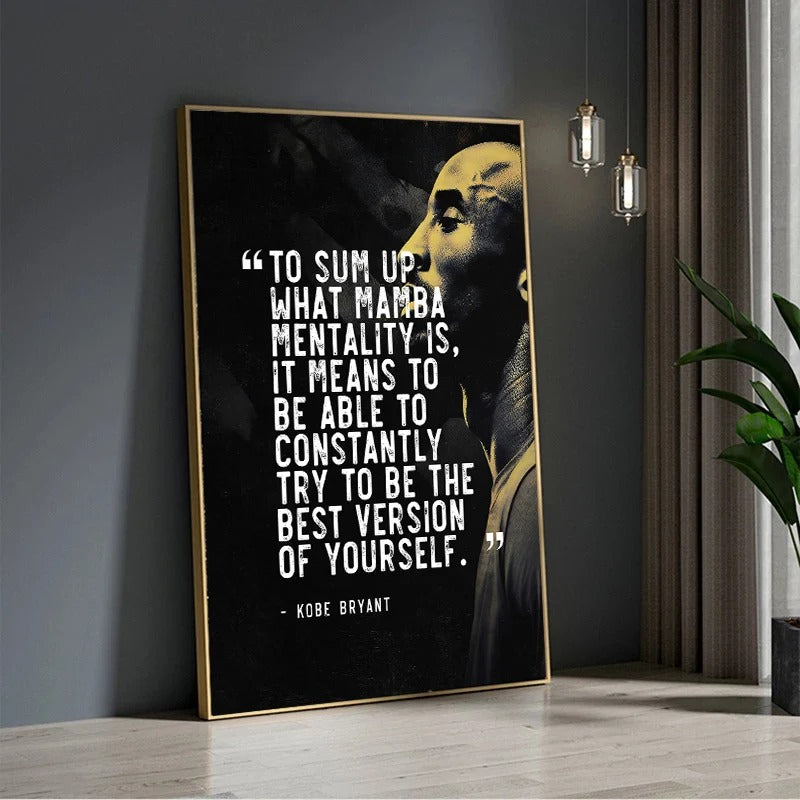 Kobe Bryant Wall Art – Motivational Posters in Black and White for Bedrooms &amp; Gyms