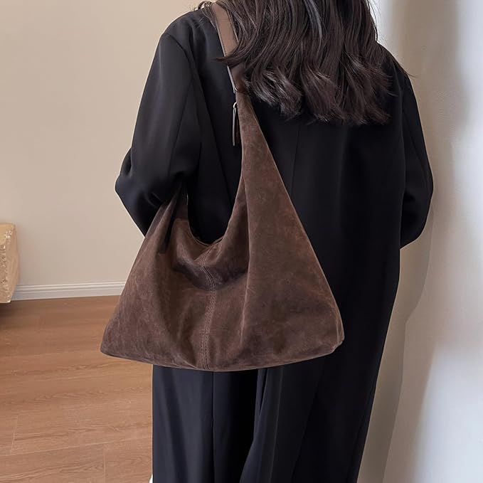 Aucuu Suede Tote Bag – Spacious &amp; Stylish Shoulder Bag for Women, School &amp; Everyday Use